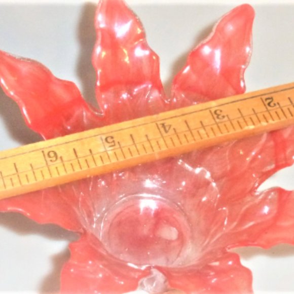 Vintage GLASS CANDLE HOLDER Pillar Candle Tealight Scented Candles Red Glass - Picture 2 of 9